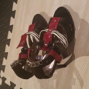 Red and zibra heels